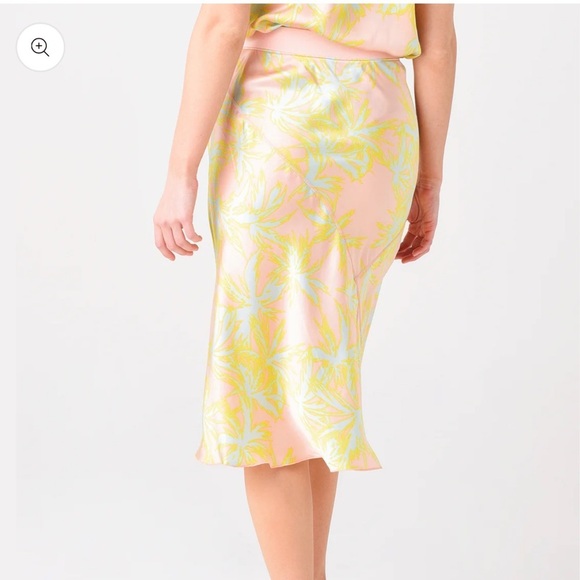 ATM Palm Print Silk Charmense Midi Skirt - Picture 5 of 13